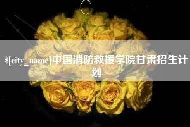 甘孜中国消防救援学院甘肃招生计划