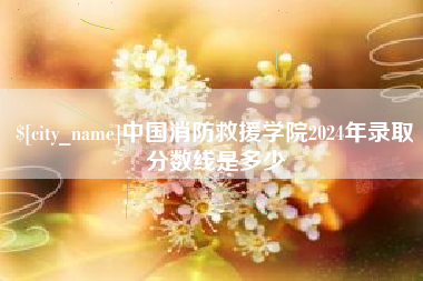 甘孜中国消防救援学院2024年录取分数线是多少