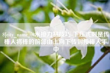 甘孜60米接力赛技巧-下压式则是传棒人将棒的前部由上向下传到接棒人手中