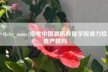 甘孜报考中国消防救援学院视力检查严格吗